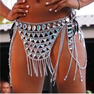 Rhinestone Body Chain Belly Waist Skirt Chain for Festivals